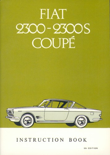 FIAT 2300S Coupe, Owner's Manual