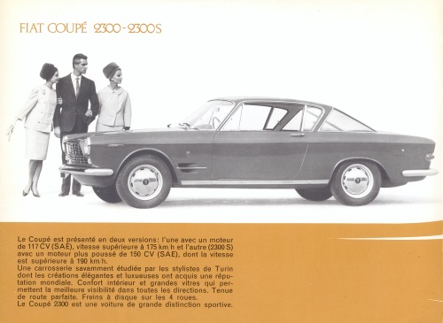 Fiat 2300S Coupe Sales Brochure # 1817 F